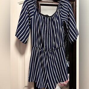 Navy and White Striped Dress